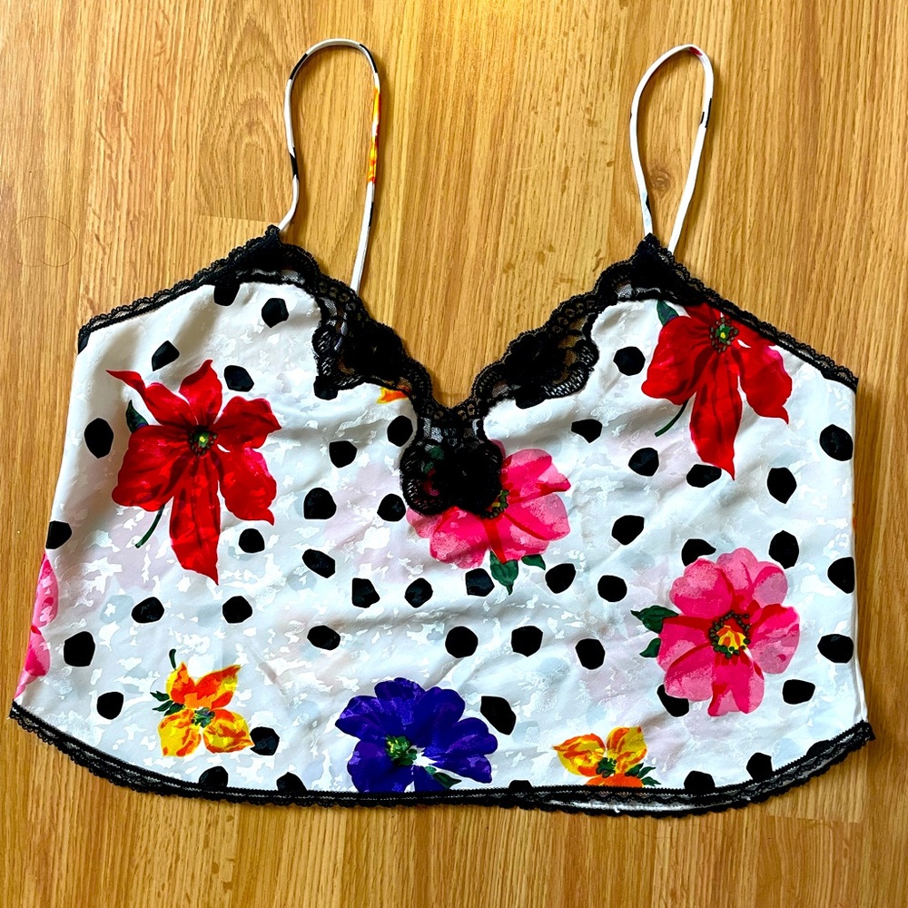 Adorable floral silk night top